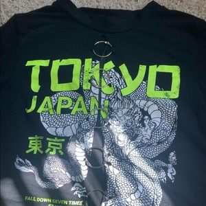 fashion nova NEW crop long sleeve Tokyo japan tee.